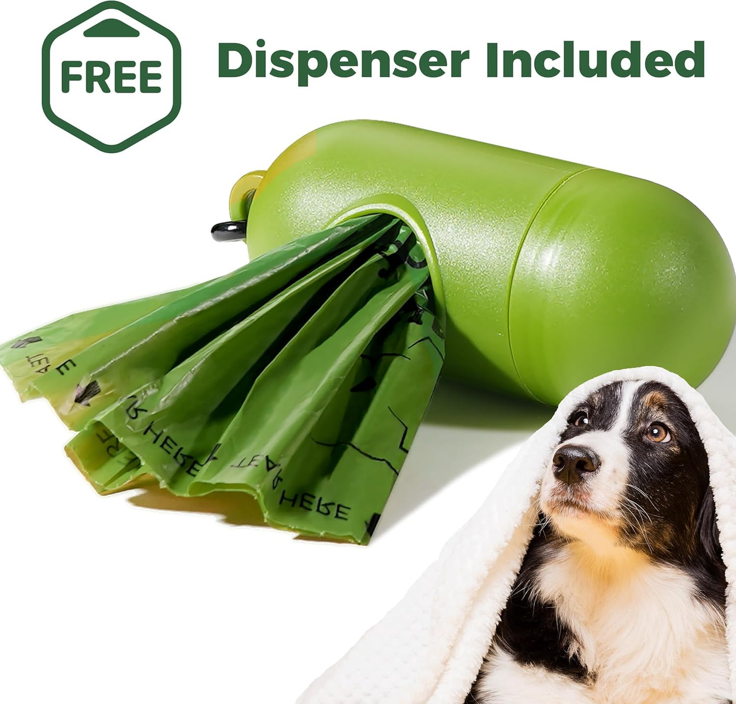 Biodegradable Dog Poop Bags 150 Count 10 Rolls with Dispenser, Thicken and Leak Proof Dog Poop Bag Holder (Scented)